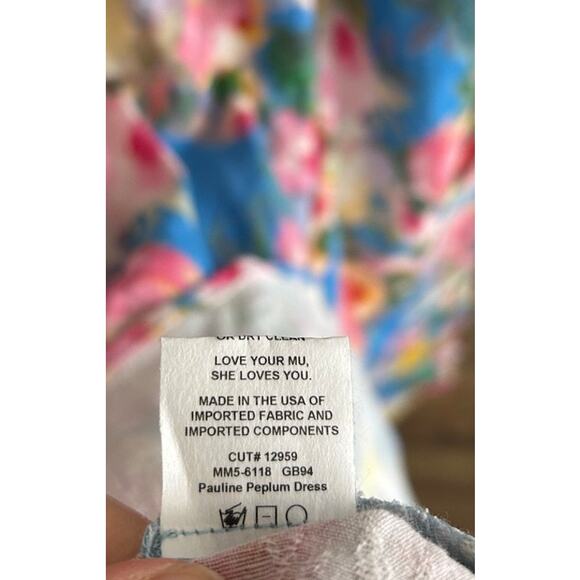 Show Me Your Mumu Pauline Peplum Dress in Blissful Garden Gala L - Picture 7 of 9